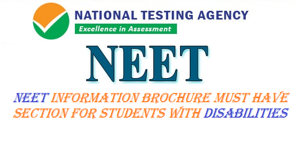 NTA-NEET information for disabilities students