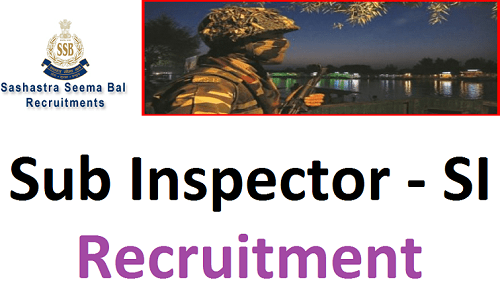 SSB Sub Inspector Jobs 2022